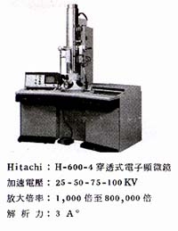 Hitachi : H-600-4穿透式電子顯微鏡